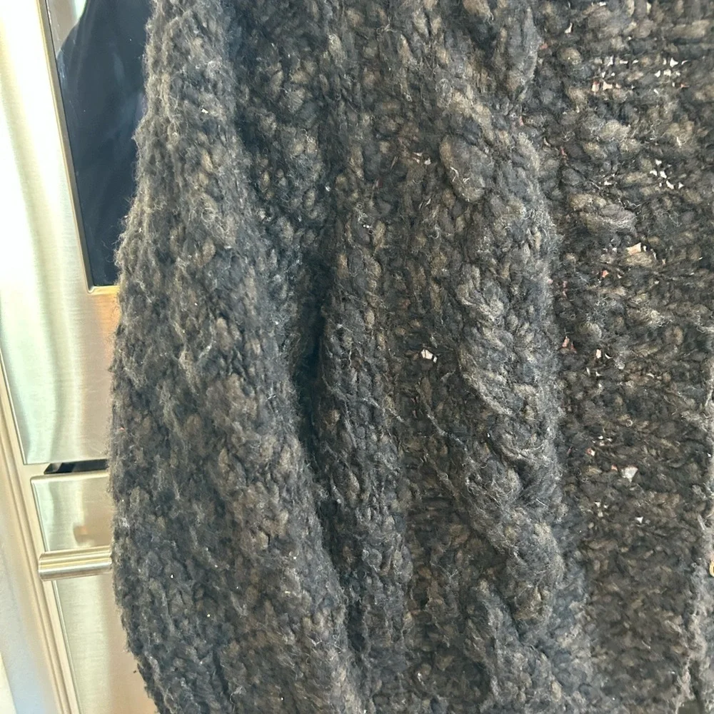 Abercrombie & Fitch vintage cable knit wool Cardigan M has piling wear - Picture 7 of 11